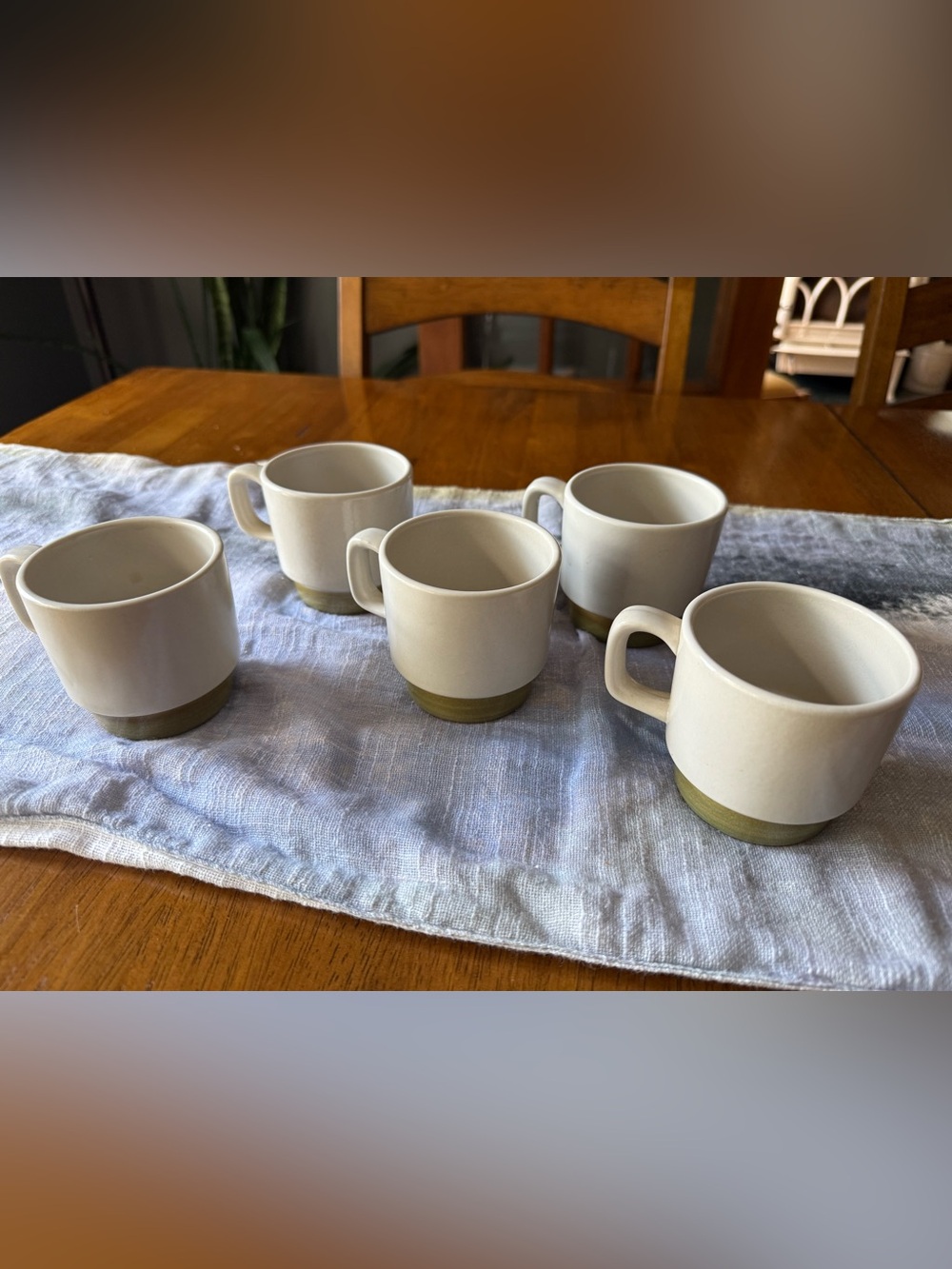 Vintage Stoneware cup mugs in Spring Bouquet, set of 5